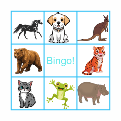 BINGO Les animaux Bingo Card