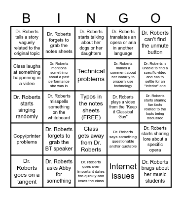 🎶 Music History BINGO! 🎶 Bingo Card