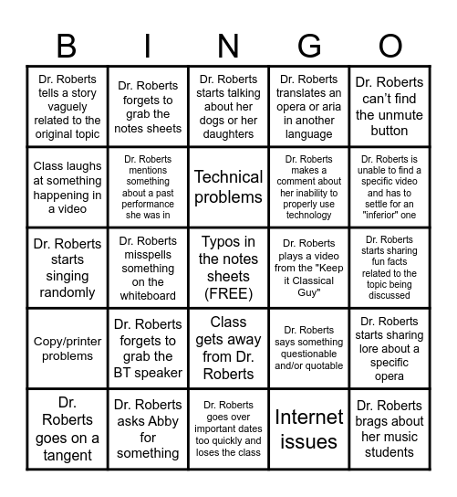 🎶 Music History BINGO! 🎶 Bingo Card