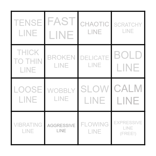 SCENIC RENDERING BINGO - LINE QUALITY Bingo Card