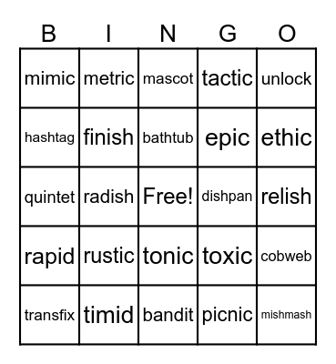 3.1 Bingo Card