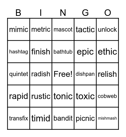 3.1 Bingo Card