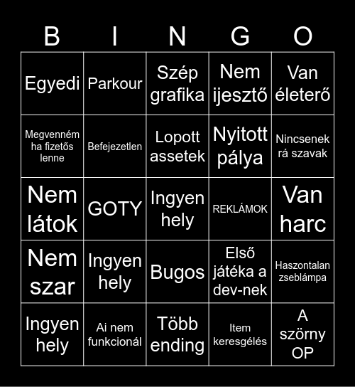 Szar playstore horror Bingo Card