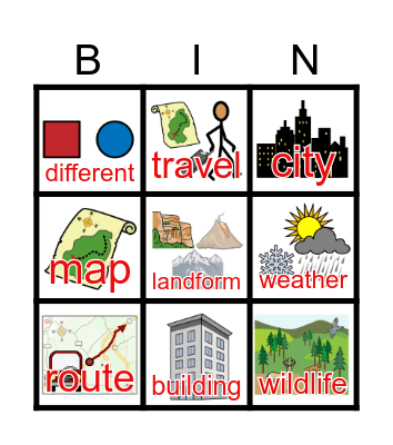 Unit 26: What Makes This Place Special? Bingo Card