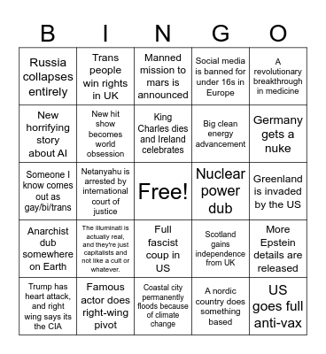 2026 Bingo Card Bingo Card