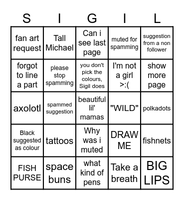 Tiktok Bingo Card