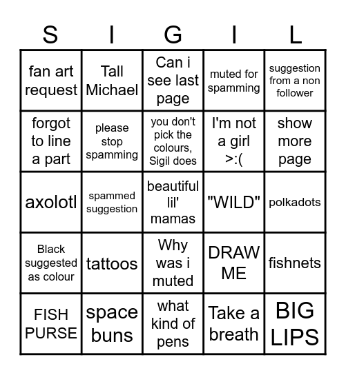 Tiktok Bingo Card