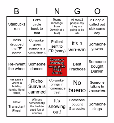Office Bingo Card
