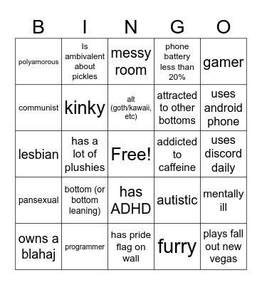 transfemme bingo Card