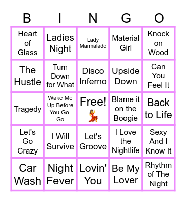 MUSIC BINGO at the Ann Arbor Eagles! DISCO AND DANCE! 🪩🕺 Bingo Card