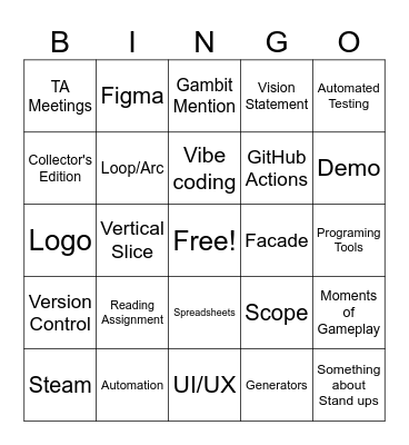 CMPM 171 Bingo Card