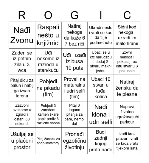PETAK Bingo Card
