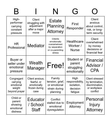 Ideal Referral for Dr. Tina Scott & Associates Bingo Card