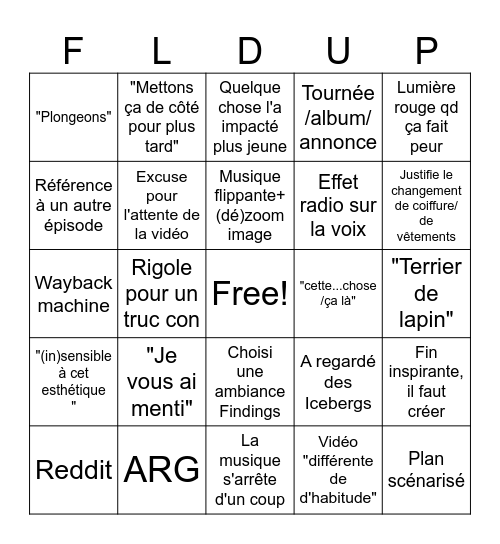 Bingo Feldup Bingo Card