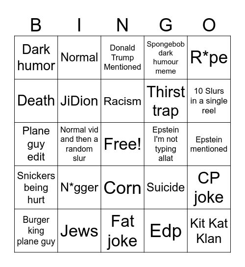 Instagram Reels Bingo Card
