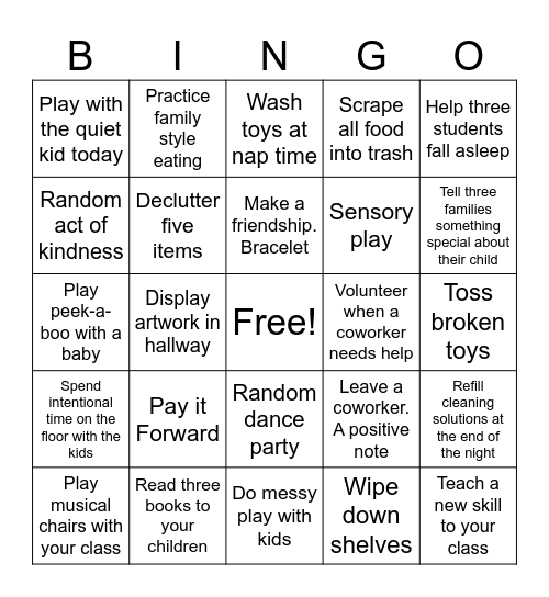 EBCC kindness matters Bingo Card