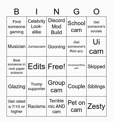 Umingle Bingo Card