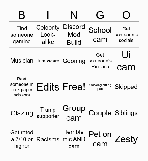 Umingle Bingo Card