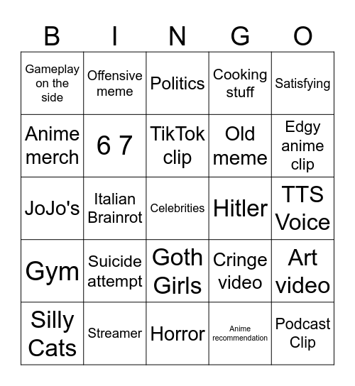 Instagram Reels bingo Card