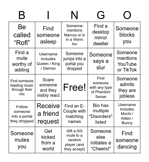 GG Bingo Card! Bingo Card