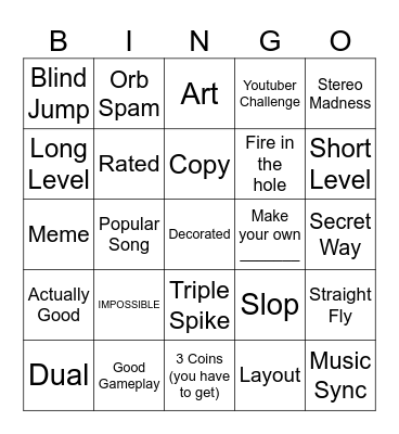 Recent Tab BINGO Card