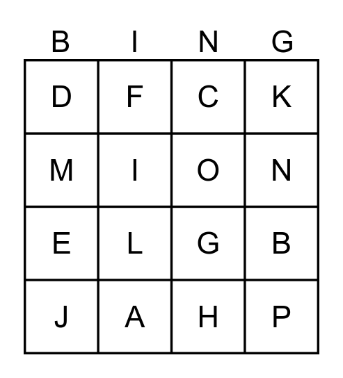 Pickleball Bingo Card