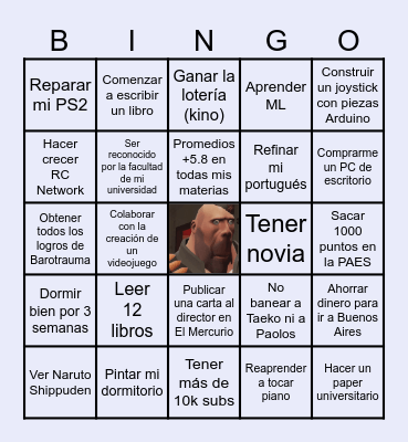 Mi Bingo Pro Bingo Card