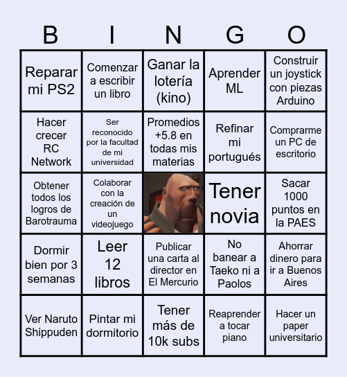 Mi Bingo Pro Bingo Card