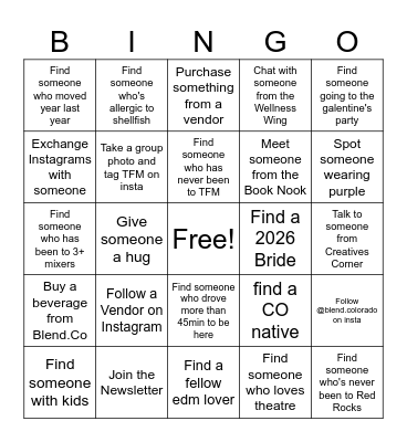 Get out there and talk to some people - you got this! Bingo Card