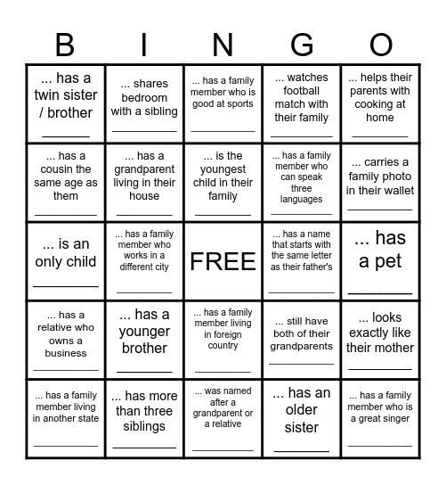 Find someone who... Bingo Card