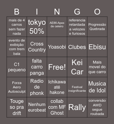 Bingo hipotetico Bingo Card