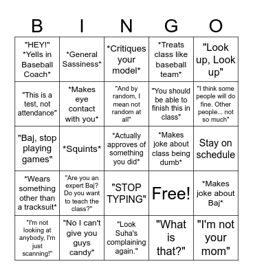 Bianchi Bingo Card