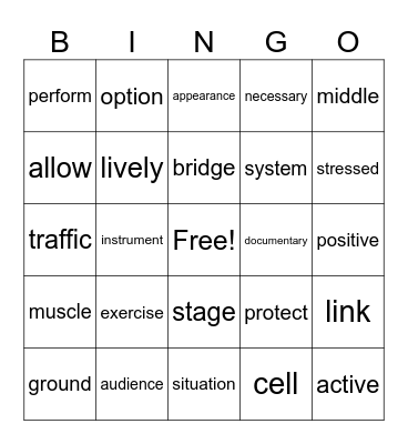 AVTC4-LESSON 8 Bingo Card