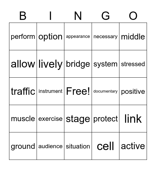 AVTC4-LESSON 8 Bingo Card