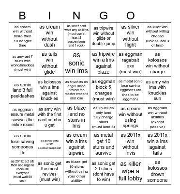 outcome memories bingo Card