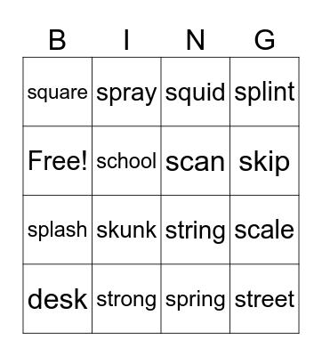 Unit 7 Bingo Card