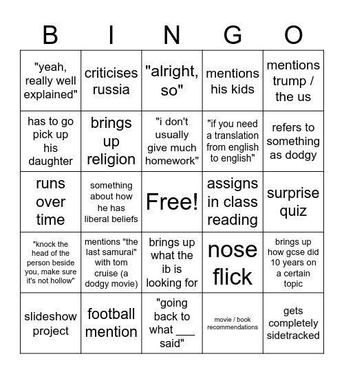 nick verrill Bingo Card