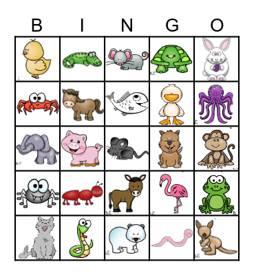 Animal Walks Bingo Card