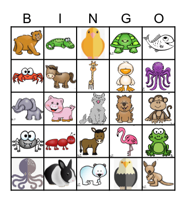 Animal Walks Bingo Card