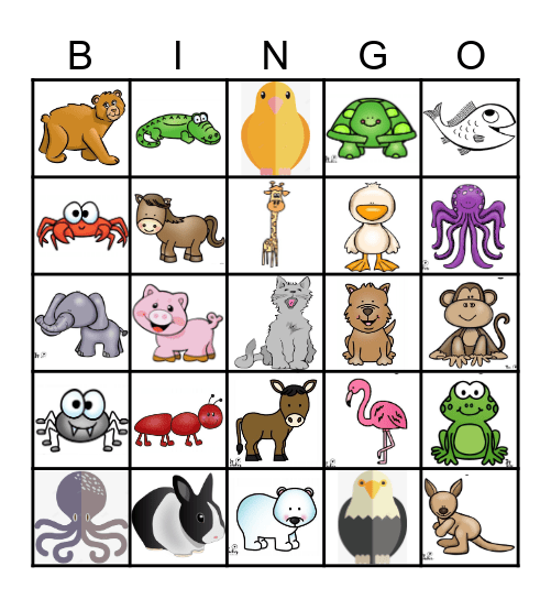 Animal Walks Bingo Card