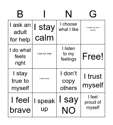 PEER PRESSURE Bingo Card