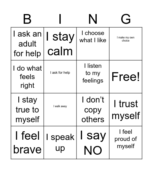 PEER PRESSURE Bingo Card