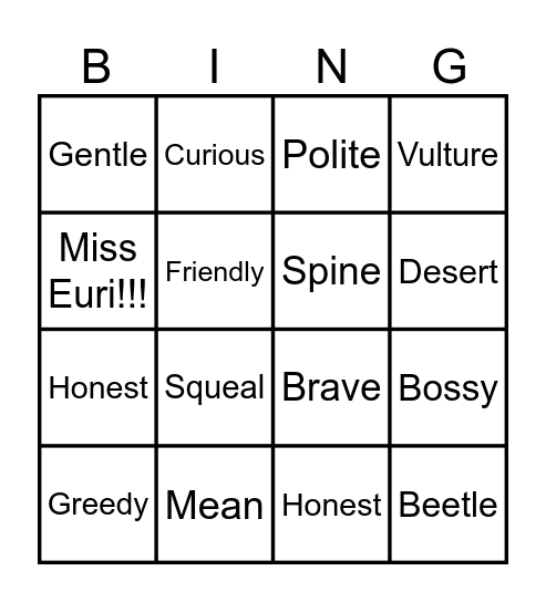 Perry Puh-Bingo! Bingo Card