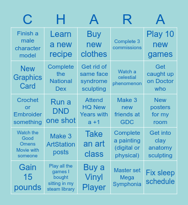 Blank 2026 Bingo Card