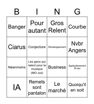 Convention Nvbr 2026 Bingo Card