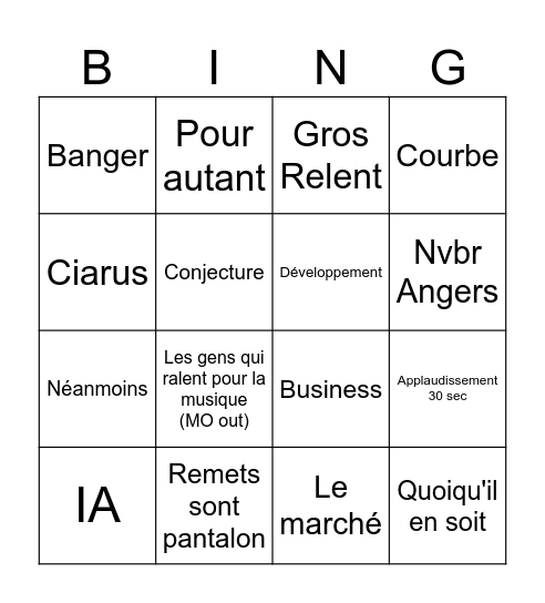 Convention Nvbr 2026 Bingo Card