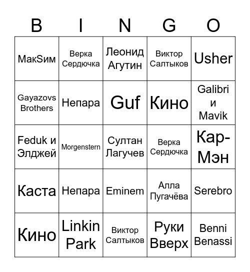 ANTON BINGO Card