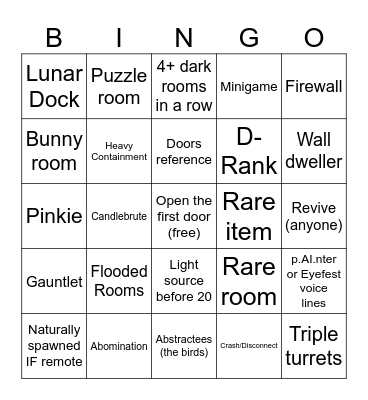 Pressure Bingo Card