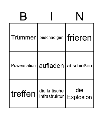 Energieversorgung in der Ukraine Teil 2 Bingo Card
