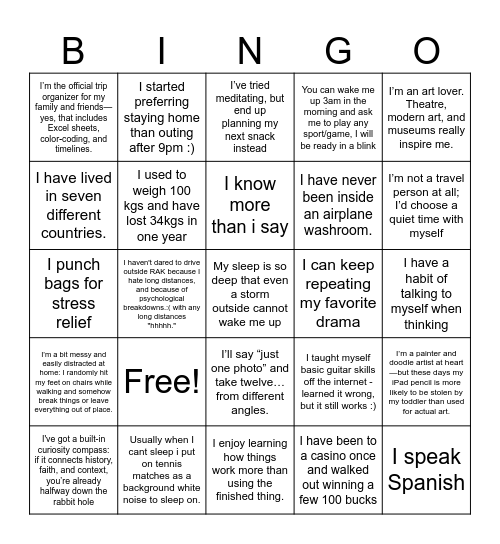 Strategy Team Bingo Card